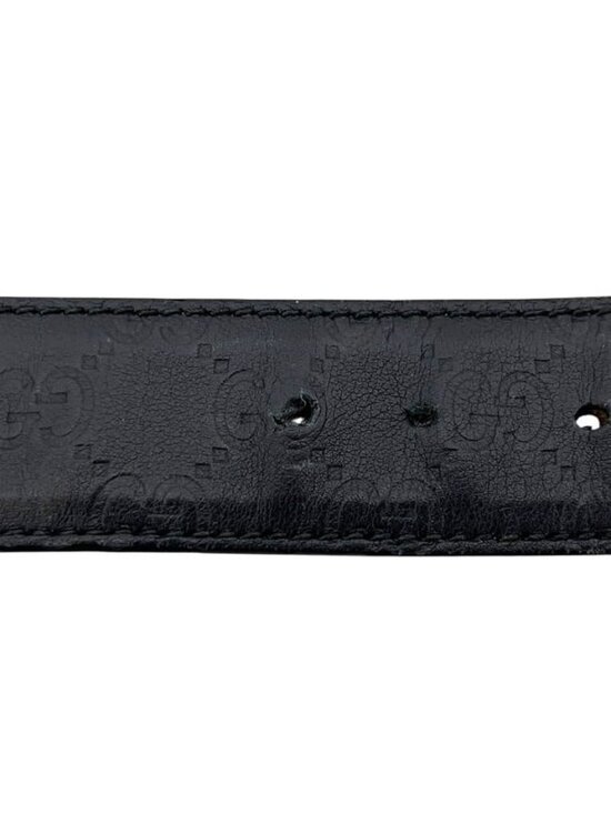 Gucci Belt Black Interlocking 95 38 Waist 100 40 Leather GG Logo Buckle main image 7